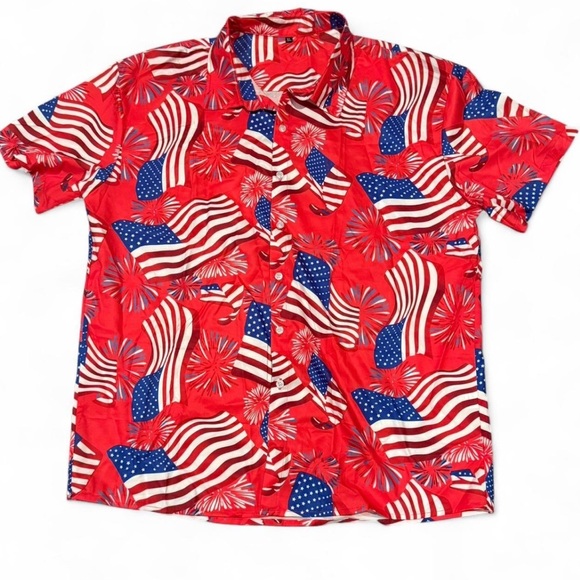 Men’s Red White and blue American flag Hawaiian shirt
XL. New without tags. - Picture 2 of 8
